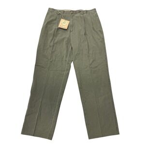 Tommy‎ Bahama Twill Rogers Pleated Pants Dark Olive Green Mens 38 x 32 T1016 NWT